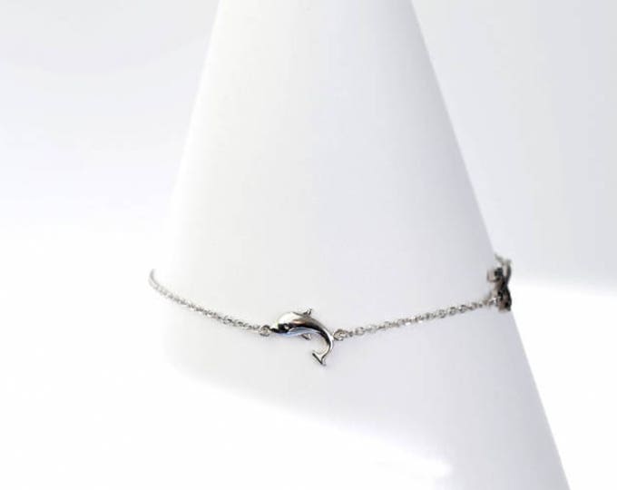 Dolphin & Pitchfork Silver Charm Bracelet
