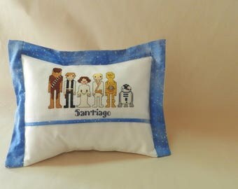 Two Handmade baby cushions with Cross-stitch