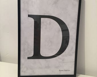 letter prints plain/colour or marble
