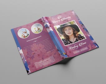 Funeral Program Template | Memorial Program | Photoshop Printable Template