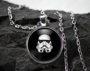 Star wars Glass Pendant stormtrooper necklace superhero star wars jewelry stormtrooper gift photo pendant art pendant photo jewelry glass
