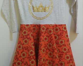 Size 5 L/S Golden Crown Dress
