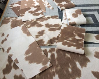 Udder madness faux cowhide upholstery fabric scraps-small