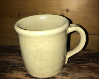 Beige Mug with Dots and Swirls