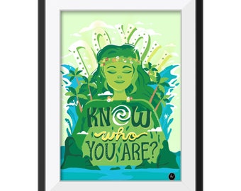 Moana, Art print, TE FITI Poster, mother earth Goddess, digital painting, wall art, home decor, disney, do you know who your are? authentic