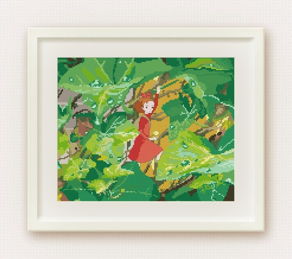 Studio Ghibli Cross Stitch Pattern Anime Secret World of