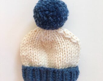 Campfire Beanie- Newborn- Denim/Fisherman