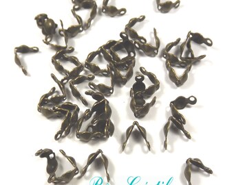 100pcs Embouts Caches Noeud 8x4mm 8mm x 4mm en Métal Couleur Bronze