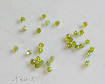 6 Round 6 mm - Olivine AB Swarovski beads