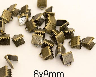 100 crimp bronze 6mm Ribbon and yarn – GB6MM