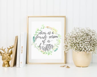 Watercolor floral wreath | Diva | Beyonce Lyrics | Digital Print | Instant Download | Gift | Print | Lyrics