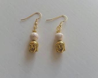 Earrings made of Howlite (8 mm beads)