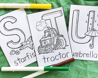 Alphabet Umbrella Printable Abc Coloring Pages For Kids Page Educations