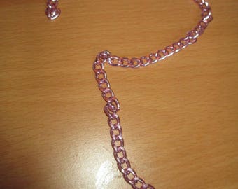 Pink clear 33 cm 0.8 x 0.5 mm mesh metal chain