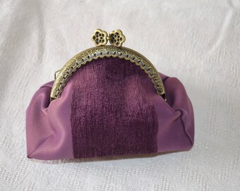 Wallet fabric satin and velvet band