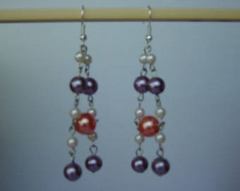 Earrings acrylic beads and links