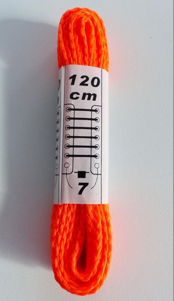 flat orange shoelaces