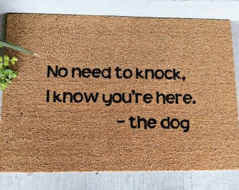 Dog doormat, custom doormat, welcome mat, funny doormat, dogs, barking dogs, funny doormat