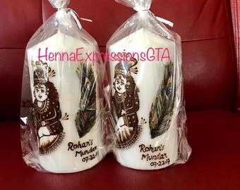 Personalized Henna Candle - Custom to your event and date