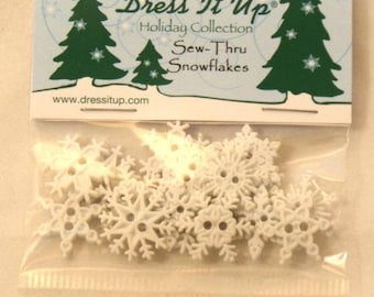 Novelty buttons - 2 snowflakes 14