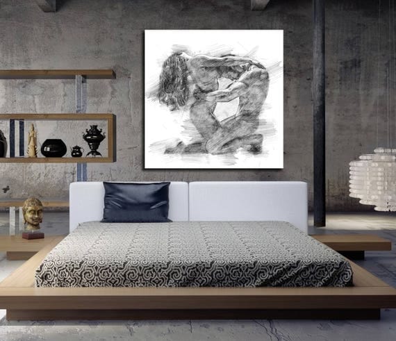 CANVAS ART His & Hers Bedroom Wall Art Abstract Art Print