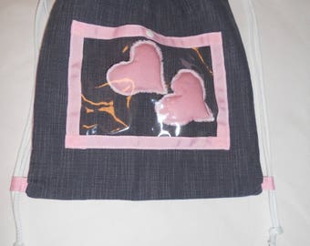 Kids backpack with two little hearts