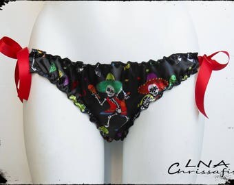 "Mex": Mexican skeleton ruffled panties