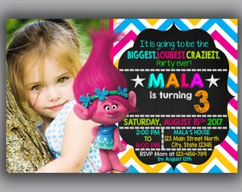 Trolls Birthday Invitation, Trolls Birthday, Trolls Birthday Party, Trolls Invitation, Trolls Invitation Instant Download, Trolls