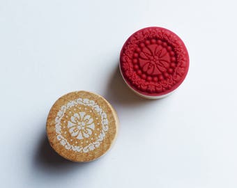 wood circle stamp holder 3 cm * 4 pattern
