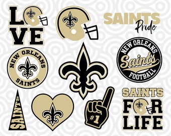 NEW ORLEANS SAINTS Svg Set, New Orleans Saints Digital Download Files, Football Logos, Die Cut Files in dxf, png, jpg, eps, pdf, S-31
