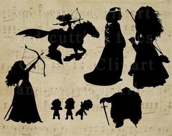 Brave SVG, Merida svg, Disney Princess svg files for silhouette or cricut, dxf, clipart, cut file