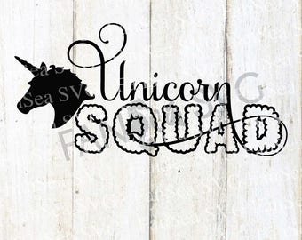Unicorn Squad JPG png & SVG DXF cut file Printable