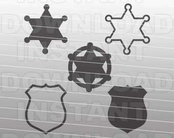 Police Badge SVG File - Sheriff Badge SVG File -Commercial & Personal Use -Vector svg file for Cricut,svg file for Silhouette,vinyl cutting