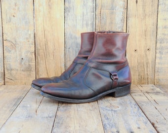 1960s, Mens Ankle Boots, Us 10, Uk 9.5, Eu 44, Beatle Boots, Leather Dress Boots, Harness Ankle Boots, Chelsea Boots, USA MADE, Man Boot 10,