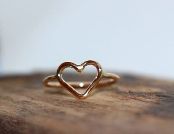 Golden Heart Midi Heart Ring 14K gold filled heart ring