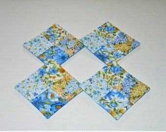 Woven Quilted Fabric Coasters (Set of 4)