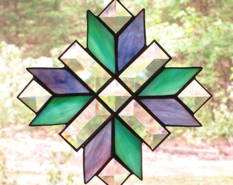 Suncatcher stained bevels streaky