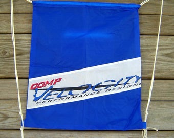 Drawstring Backpack Royal Blue Water Resistant Parachute Ripstop Comp Velocity Logo Interior Zipper Pocket