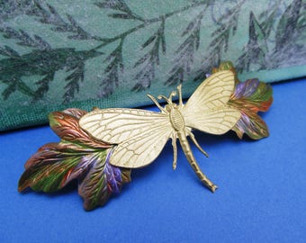 Dragonfly Barrette Brridal hair accessories Dragonfly barrettes wedding hair clips Dragonfly hair clip Art Deco barrettes