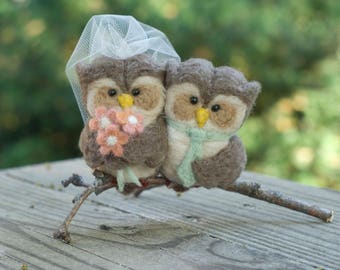 CUSTOM Needle Felted Owl Cake Topper