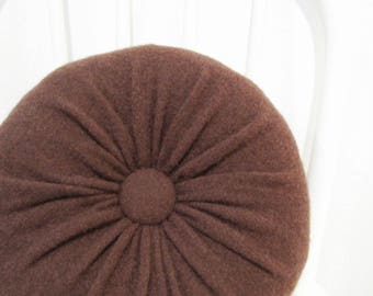 Round Brown Pillow Cashmere Pillow Throw Pillows Accent Pillow Decorative Pillow Sofa Cushion Petite Pillow Bedroom Pillow Lumbar Pillow 150