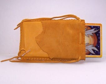 Leather Runes Bag/Tarot Bag...GOLD