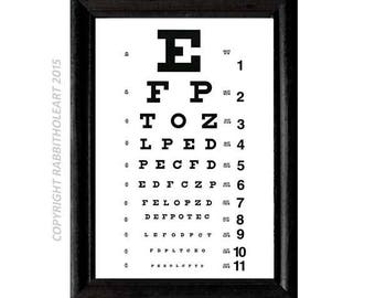 eye chart cardhappy birthdayeye charteye chart cardpaper