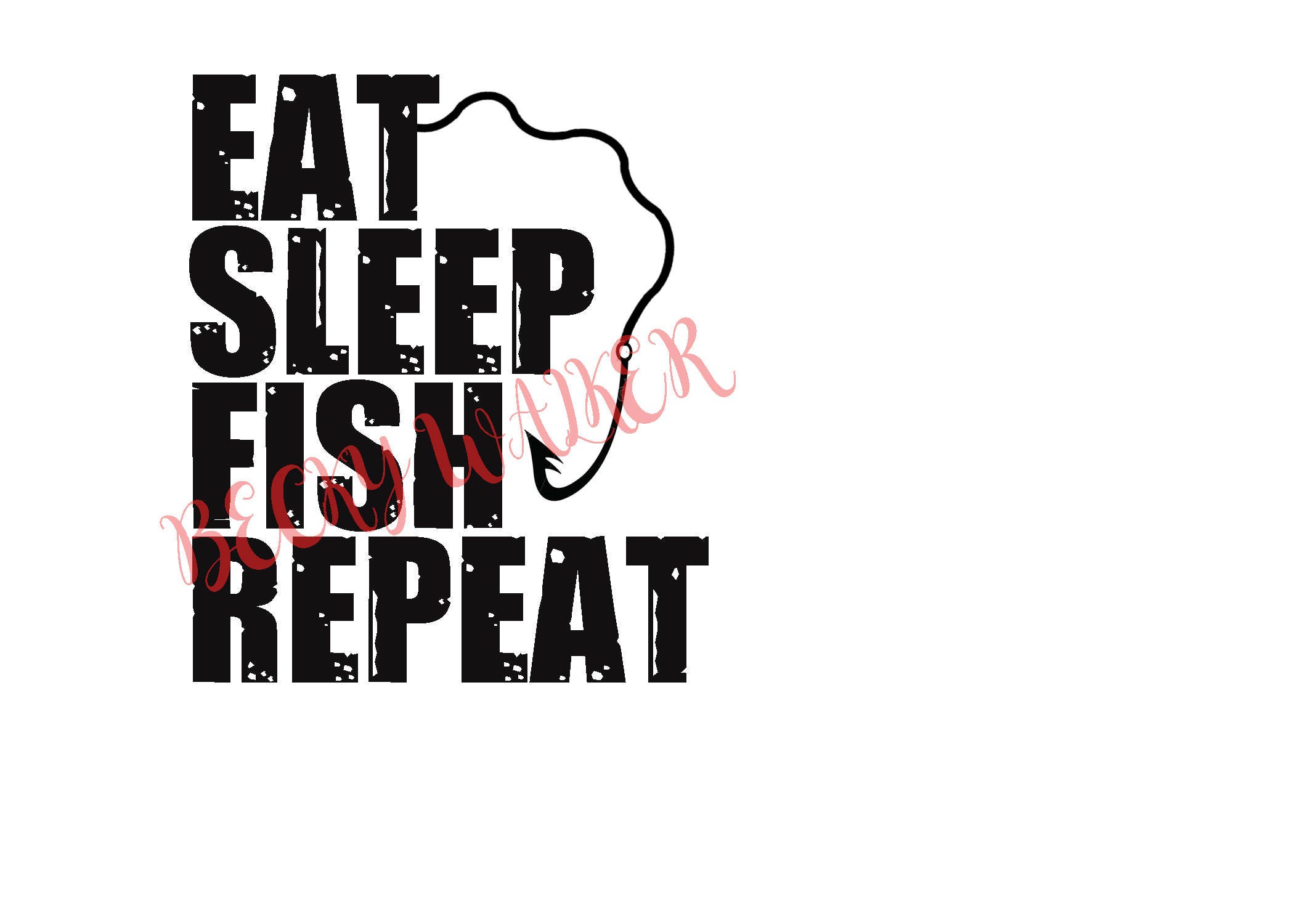 Download SVG and DXF Deep Sea - Eat Fish Sleep Repeat with Ruler ...