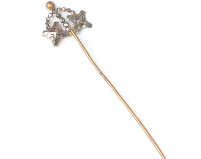 Antique Cut Steel Hat Pin Hair Pin 5 Inches Long Victorian