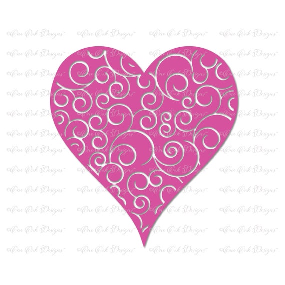 Swirl Filigree Heart SVG File / PDF / dxf / jpg / png / Swirly