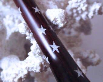FNS - The "Princess Eve" Full Body Stars Hair Stick Featuring African Blackwood Inlaid with Mother of Pearl