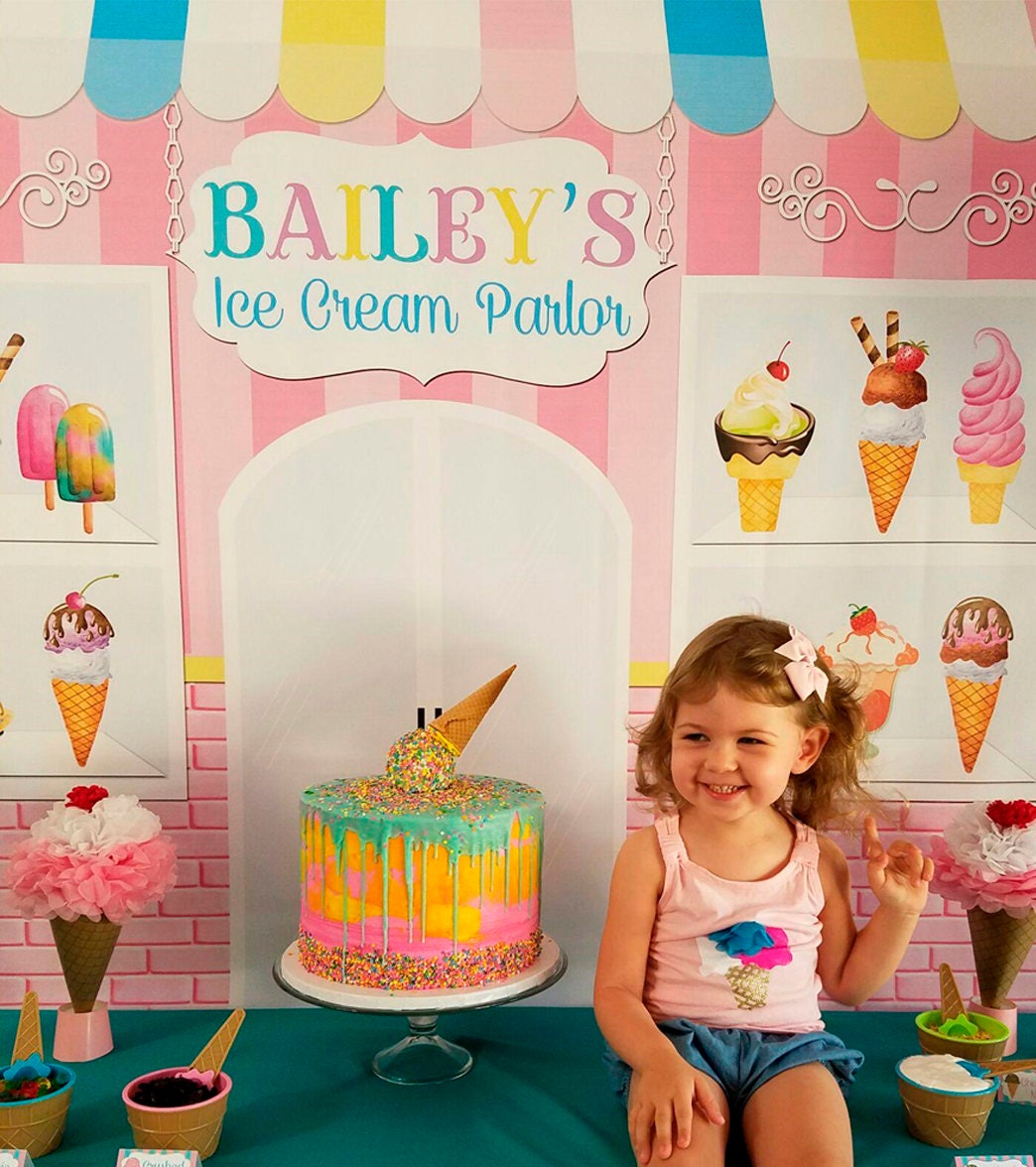Ice Cream Backdrop Printed Backdrop Party Background Ice