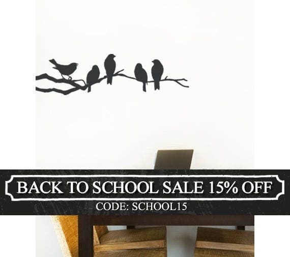 Birds on a Branch Decal Vinyl Wall Sticker