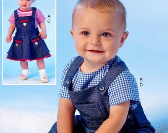 Baby Overalls Pattern, Baby Girls' Jumper Pattern, Sz 8 to 29 lbs, McCall's Sewing Pattern 7038